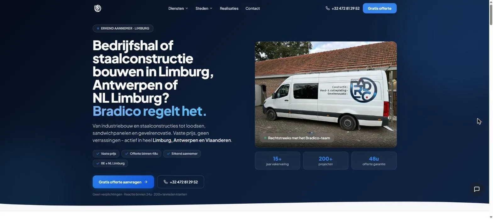 Website van Bradico
