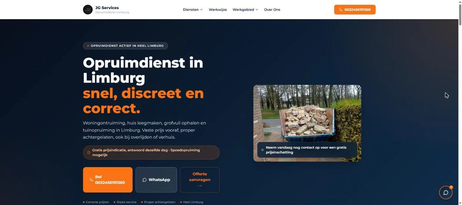 Website van JG Services